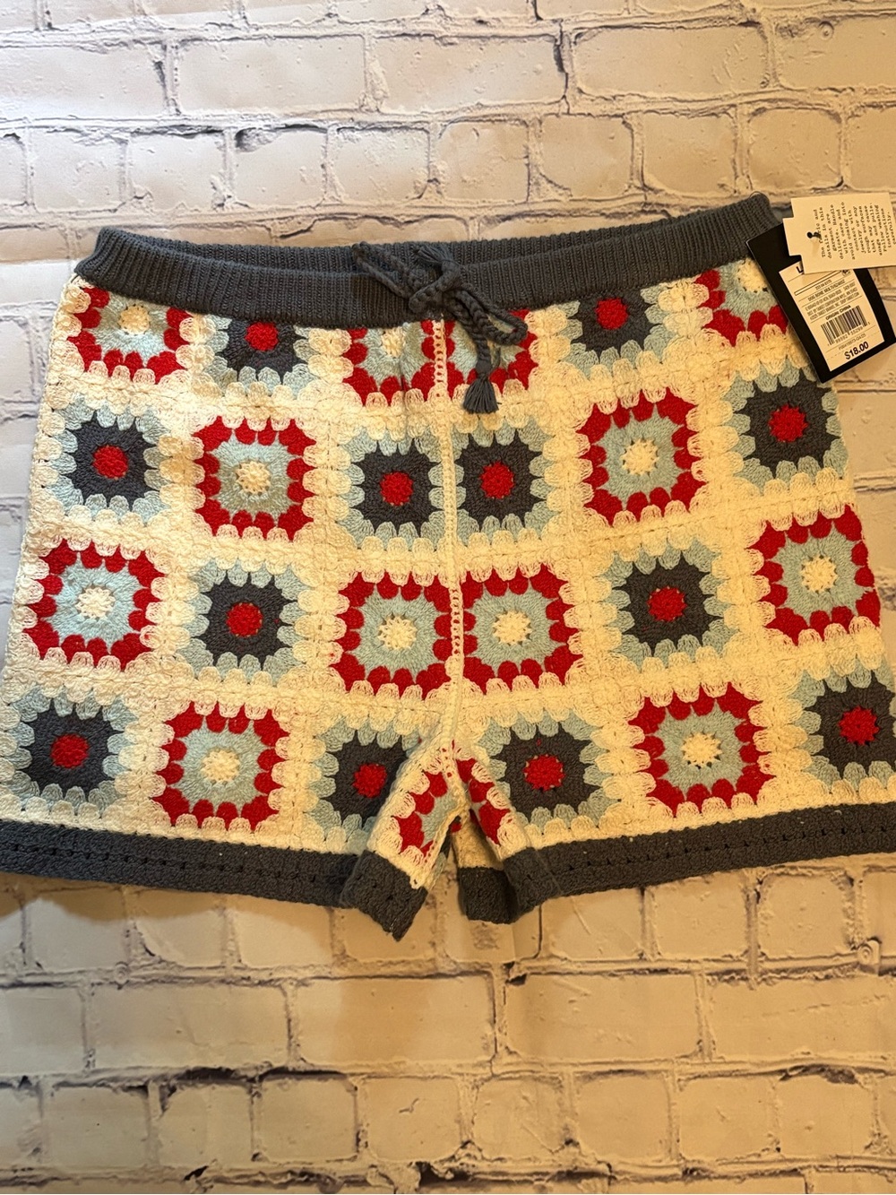 Girls Art Class Crochet Square Knit Shorts